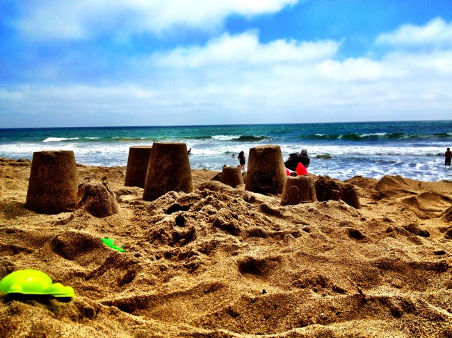 hanging out at the beach in santa monica, california.