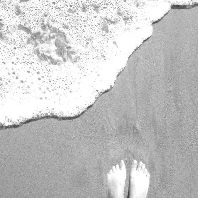 walking on santa monica beach.